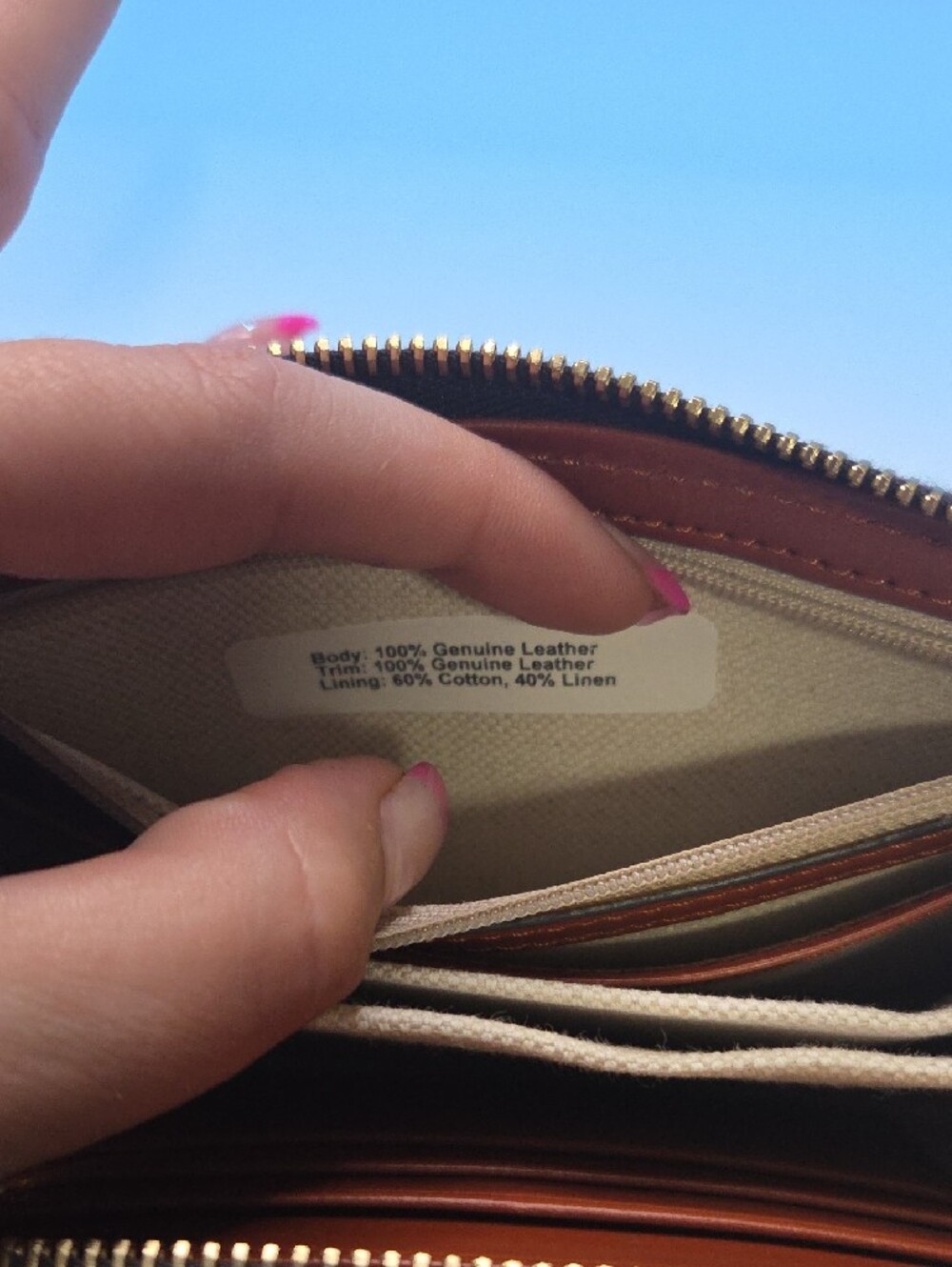 Dooney & Bourke Chestnut Brown Leather Zip-Around Wallet - Picture 3 of 8